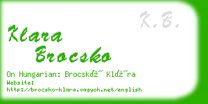 klara brocsko business card